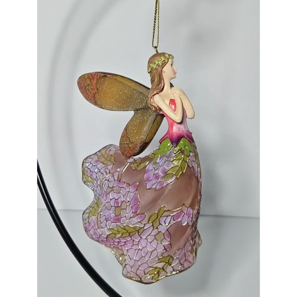 Stained Glass Radiant Wisteria Angels of Glowing Garden Fairy Ornament Flower